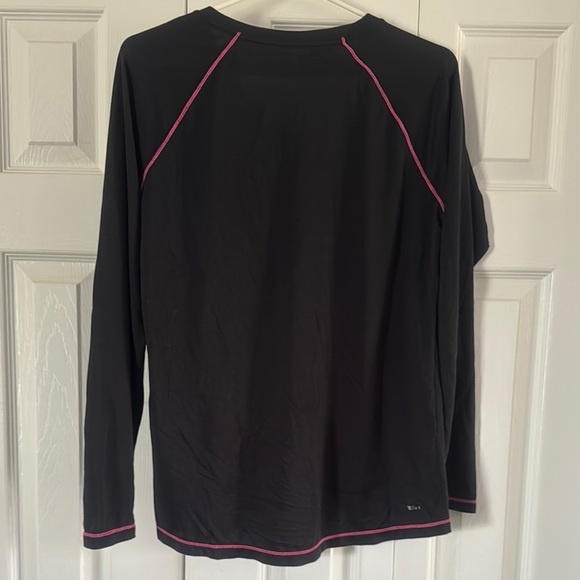 RBX Black and Pink Fitted Raglan Long Sleeve Tee - Picture 2 of 3